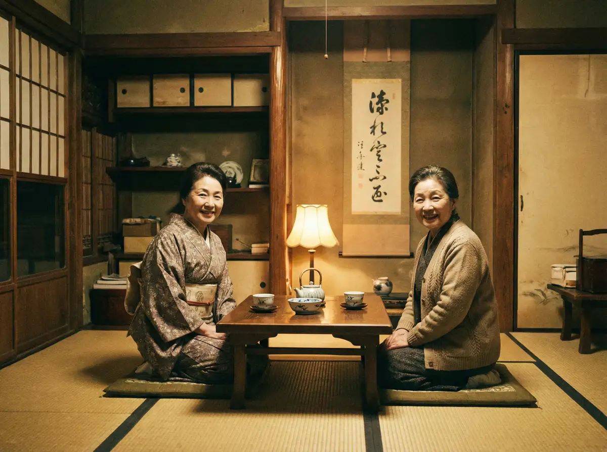 两位优雅的 《3d同人动漫》3d同人动漫最新地址::真实可靠3d同人动漫分享平台 在日式茶室中品茶交谈